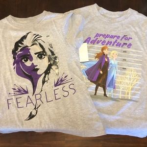 Set of Frozen Elsa Anna 6/6x Girls Shirts NWT